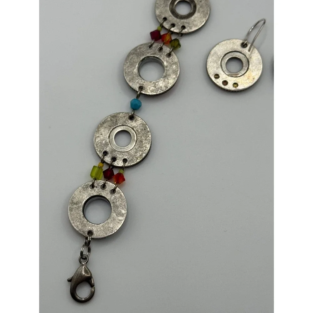 Firefly Multicolor‎ Crystal Rhinestone Circle Bracelet & Earrings